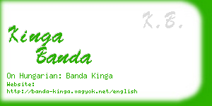 kinga banda business card